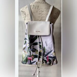 NWOT Ted Baker Gray Floral Backpack